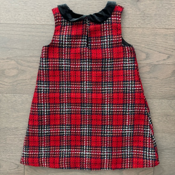 Like new H&M adorable Peter Pan collar red plaid dress - size 5/6 - Picture 5 of 5